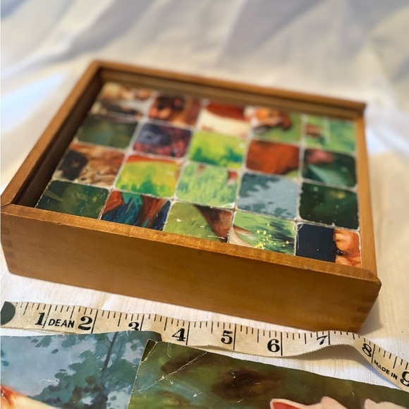 Vintage Animal Picture Cubes Wooden Set - Picture 6 of 7